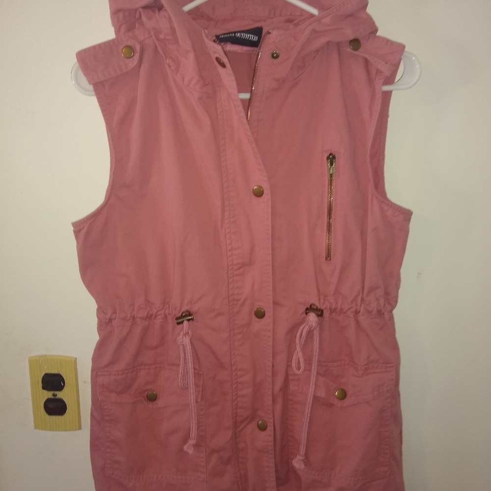 Zenana pink hooded vest